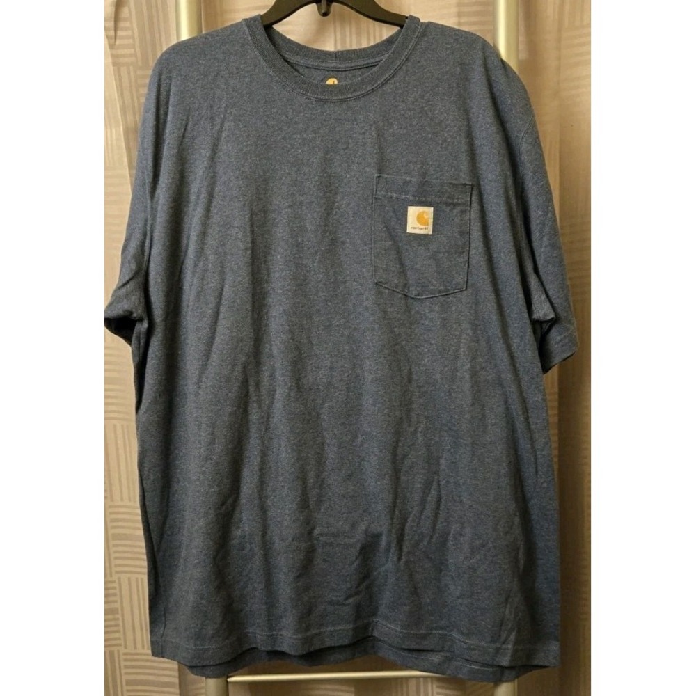 CARHARTT Short Sleeve Light Blue T-shirt Chest Pocket Men's Size XL